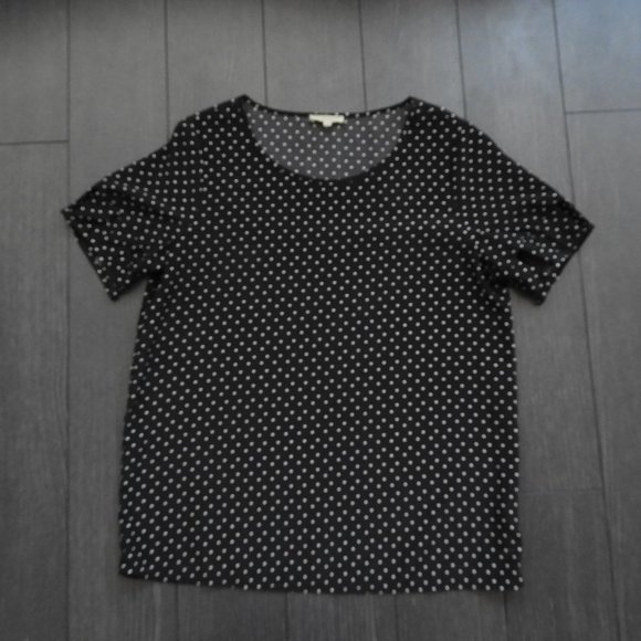 Black Top with White Hearts - Large - Picture 4 of 8